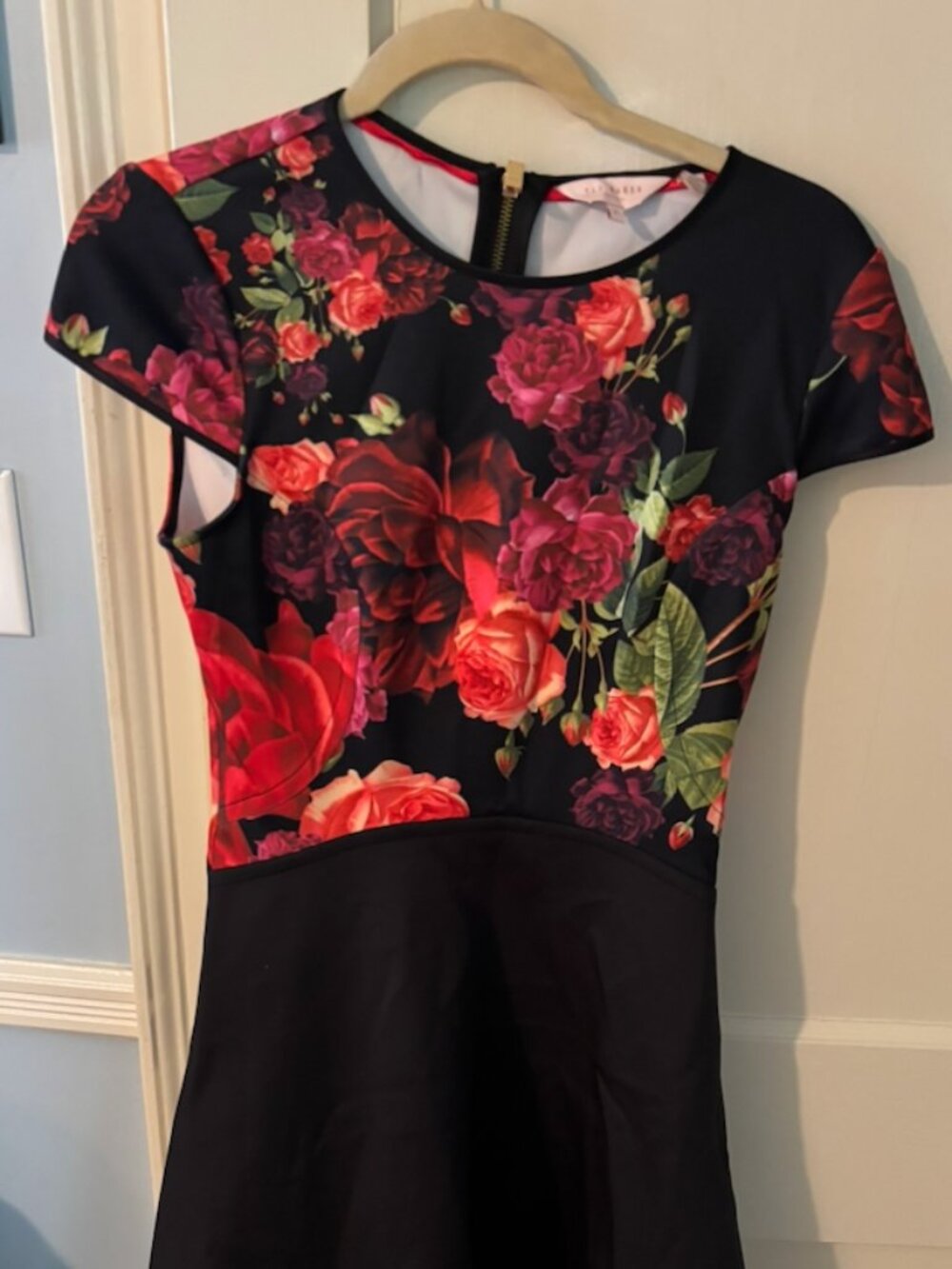 Ted Baker Xylee Juxtapose Rose Skater Mini Dress - Size 2 (US 6)